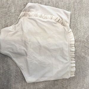 Kortni Jeane beige ribbed high waisted ruffle bikini bottom